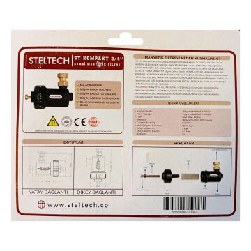 Steltech St Kompakt I 3/4 İnç Kombi Manyetik Filtre