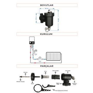 Steltech St Kompakt Ⅱ - 1 İnç Kombi Manyetik Filtre