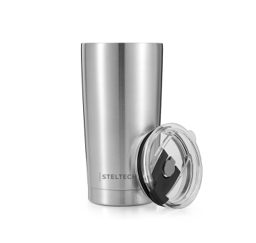 Steltech Cup – Paslanmaz Çelik Termos , Çelik Pipetli, Ekstra Sürgülü Kapak ve Temizleme fırçalı